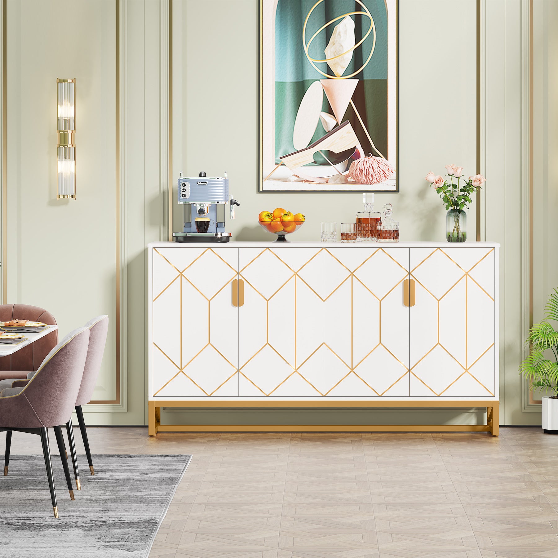 Sideboard Buffets Cabinet with Storage Shelves
